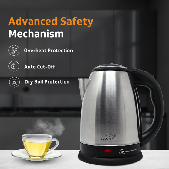 VKS17 Electric Kettle for hot water | 1.7 Litre 1500 W | Stainless Steel Hot water kettle | Auto cut-off | Power Indicator |