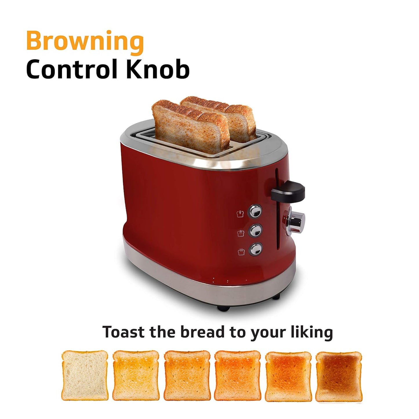 VT240 850 Watt 2-Slice Automatic Pop-Up Toaster with Bun Warmer, Variable Browning Levels and Defrost & Reheat Functions