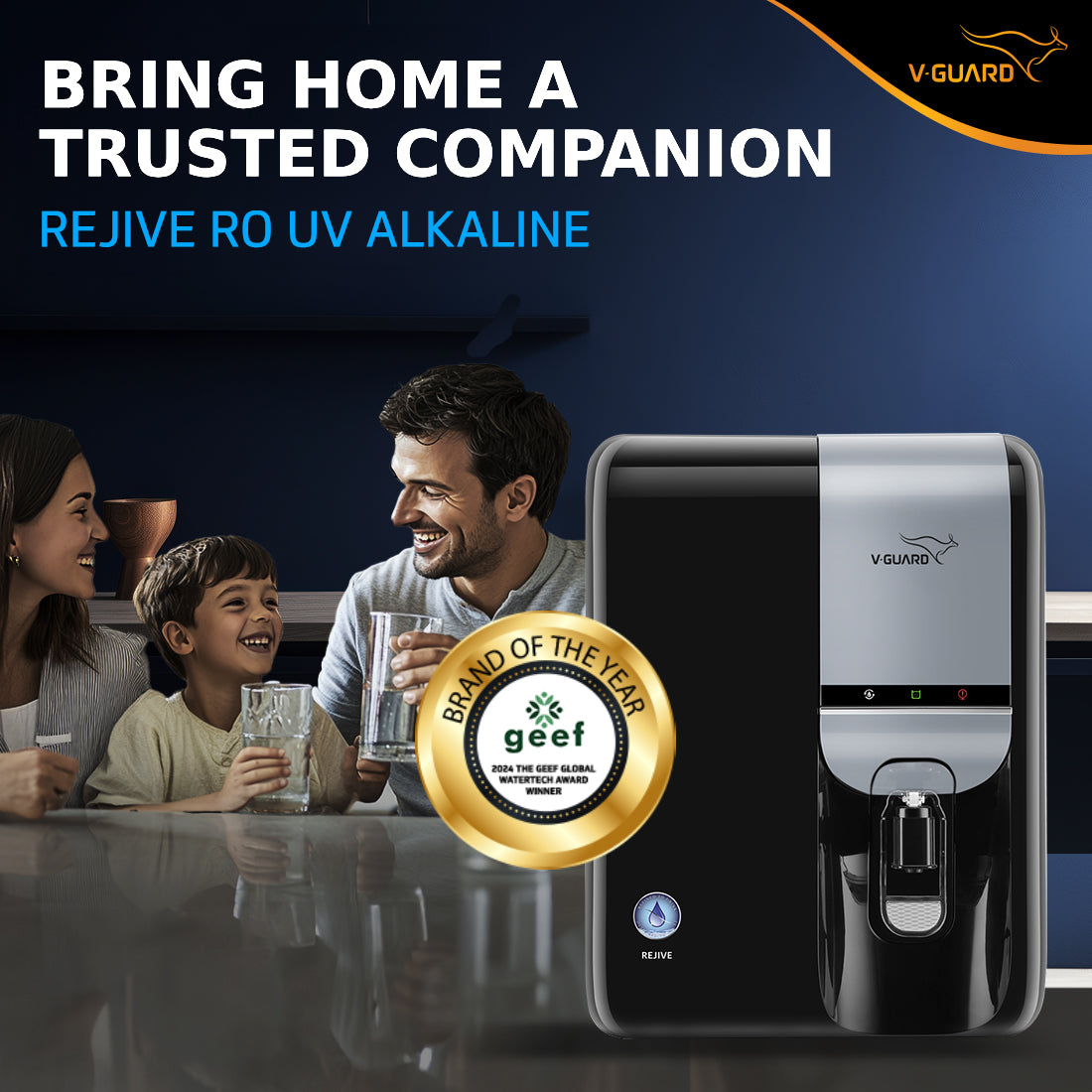 Rejive RO UV Water Purifier with Mineral & Alkaline Health Charger and Stainless Steel Tank, 9 Stage Purification, Suitable for Water with TDS up to 2000 ppm