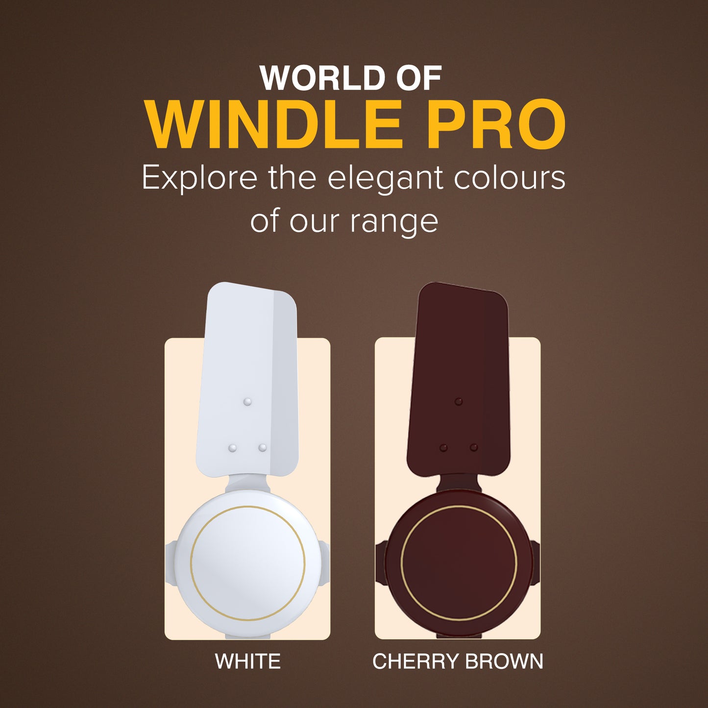 Windle Pro AS High-Speed Ceiling Fan for Home 60 cm, Cherry Brown