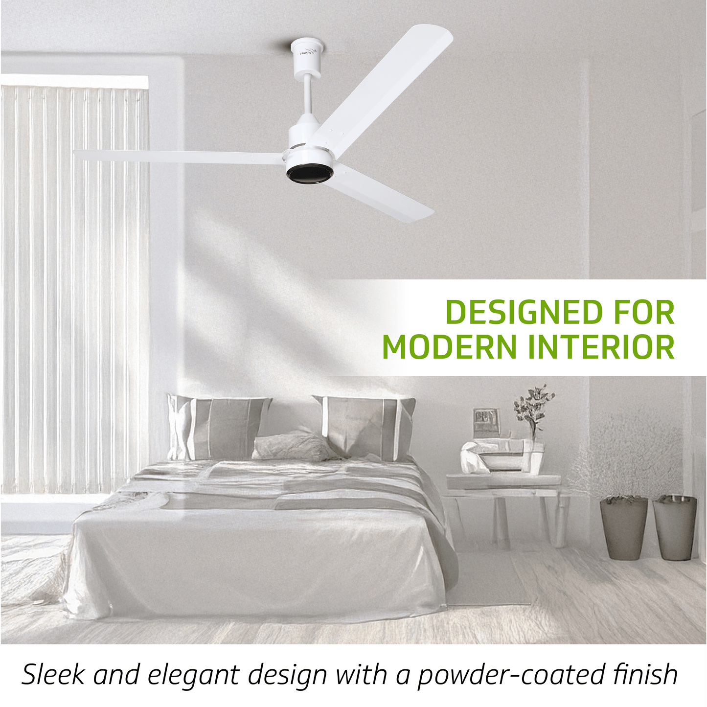 V-Guard Zenair Pro BLDC Ceiling Fan for Home | 1.2 m | BEE 5-Star Energy Saving | High-Speed BLDC Motor (370 RPM) | Remote Control with 6 Speeds, Wind & Reverse Modes |UI LED speed indicator|2-Year Warranty | White