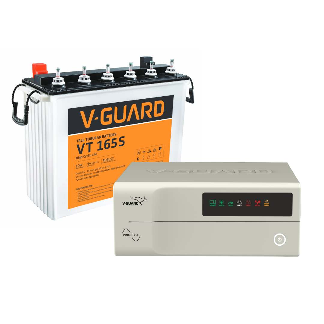Prime 750 Sine Wave Inverter + VT 165S Battery combo for Home, Office and Shops