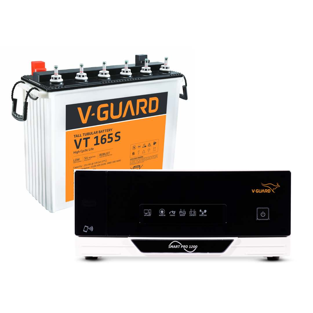 Smart Pro 1200 Inverter + VT 165S Battery combo for Home, Office & Shops