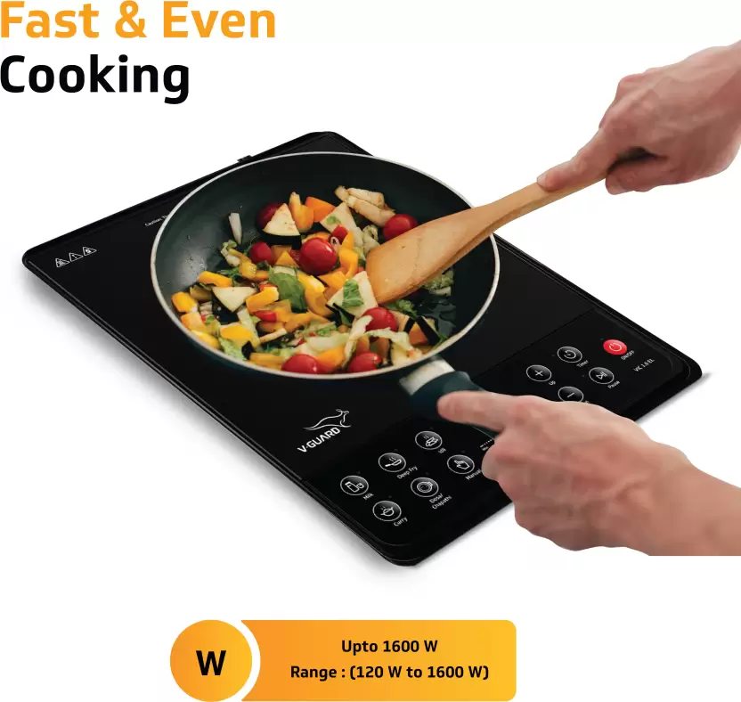 VIC 1.6 EL 1600W Induction Cooktop ( Push button with 6 Cooking Modes)