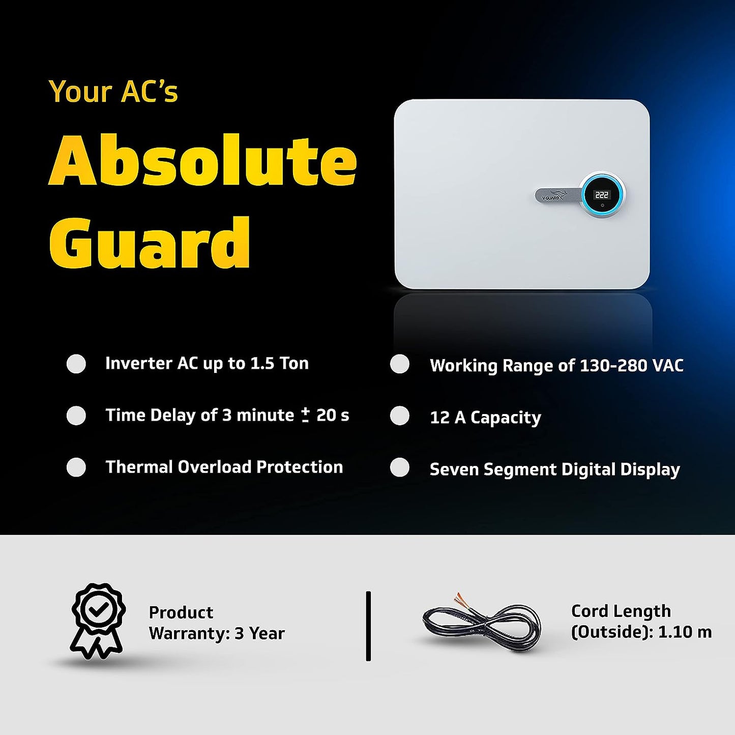 iD5 Ace 5540 AC Stabilizer for 2 ton Inverter AC (Working Range 130-280V)