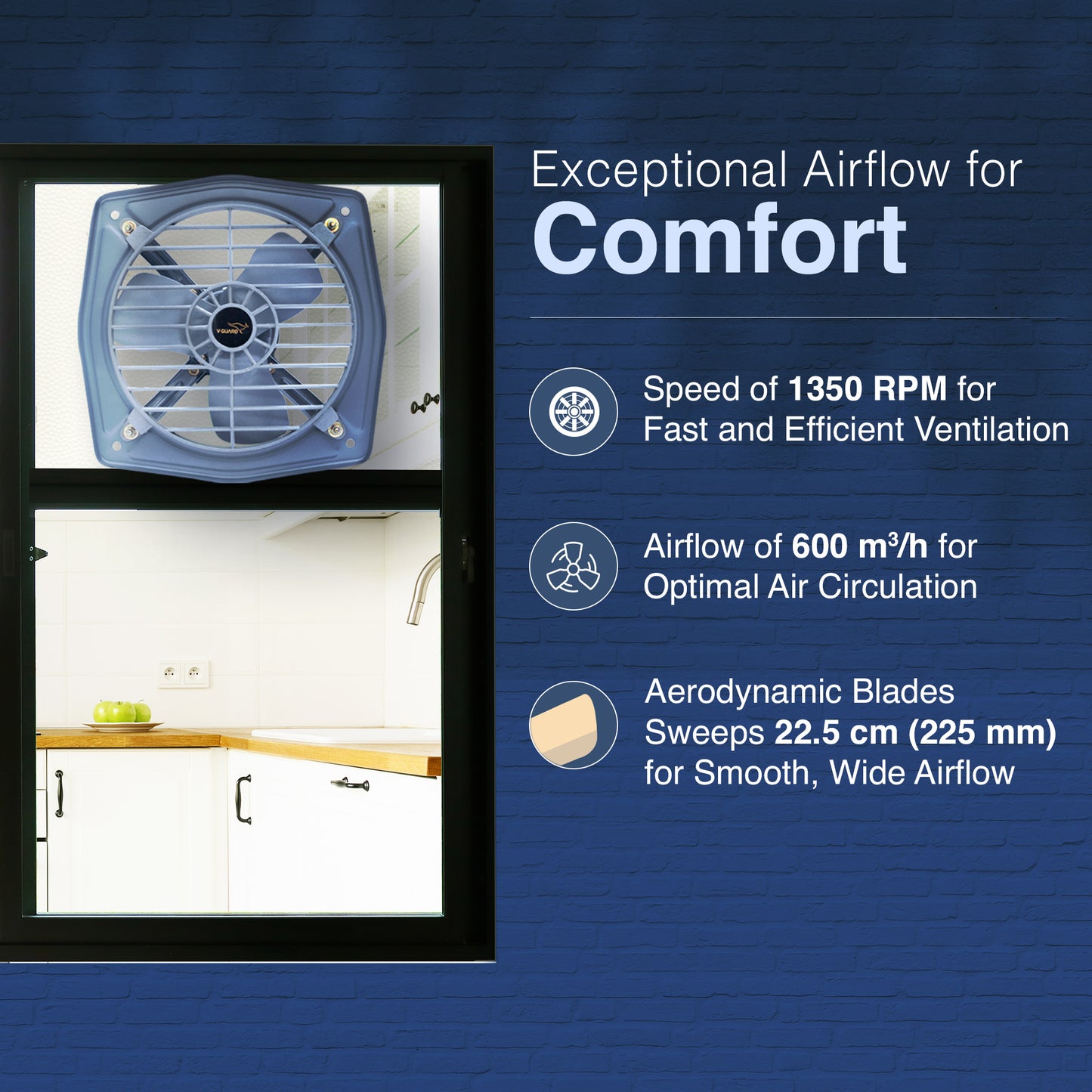 Terano L9 Exhaust Fan 225 mm, Misty Grey