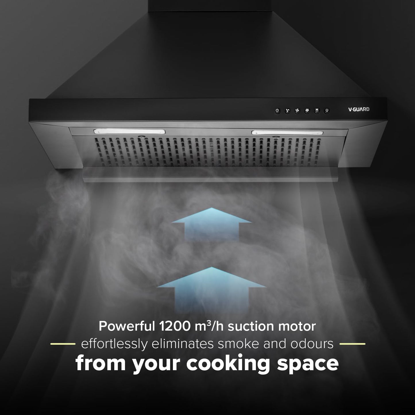 P10 Chimney for Kitchen - High Suction of 1200 m³/h/Filter-Less Chimney/One-Press Heat Auto-Clean/Energy-Efficient LED Lights/Low Noise/Easy-to-Clean Panel
