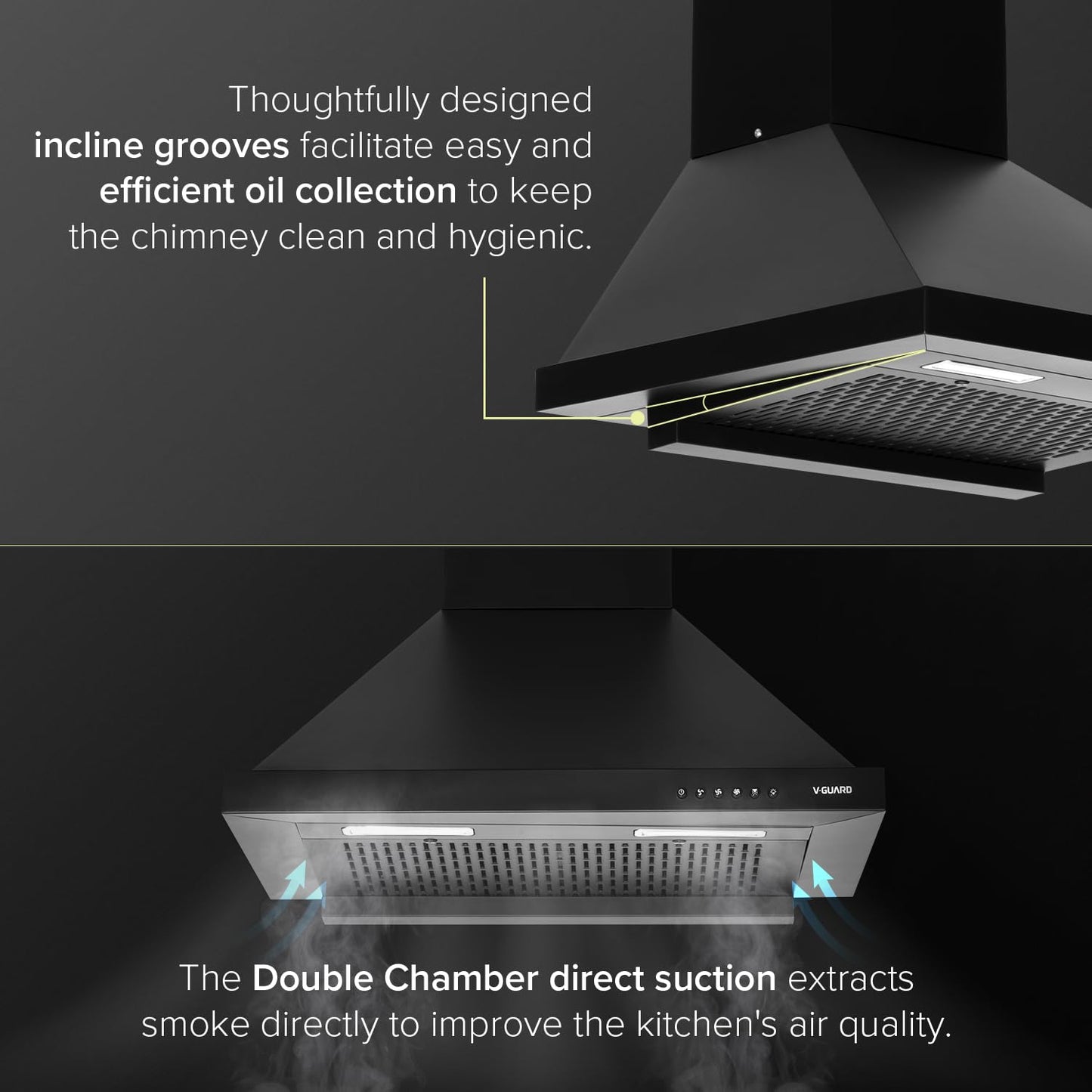 P10 Chimney for Kitchen - High Suction of 1200 m³/h/Filter-Less Chimney/One-Press Heat Auto-Clean/Energy-Efficient LED Lights/Low Noise/Easy-to-Clean Panel