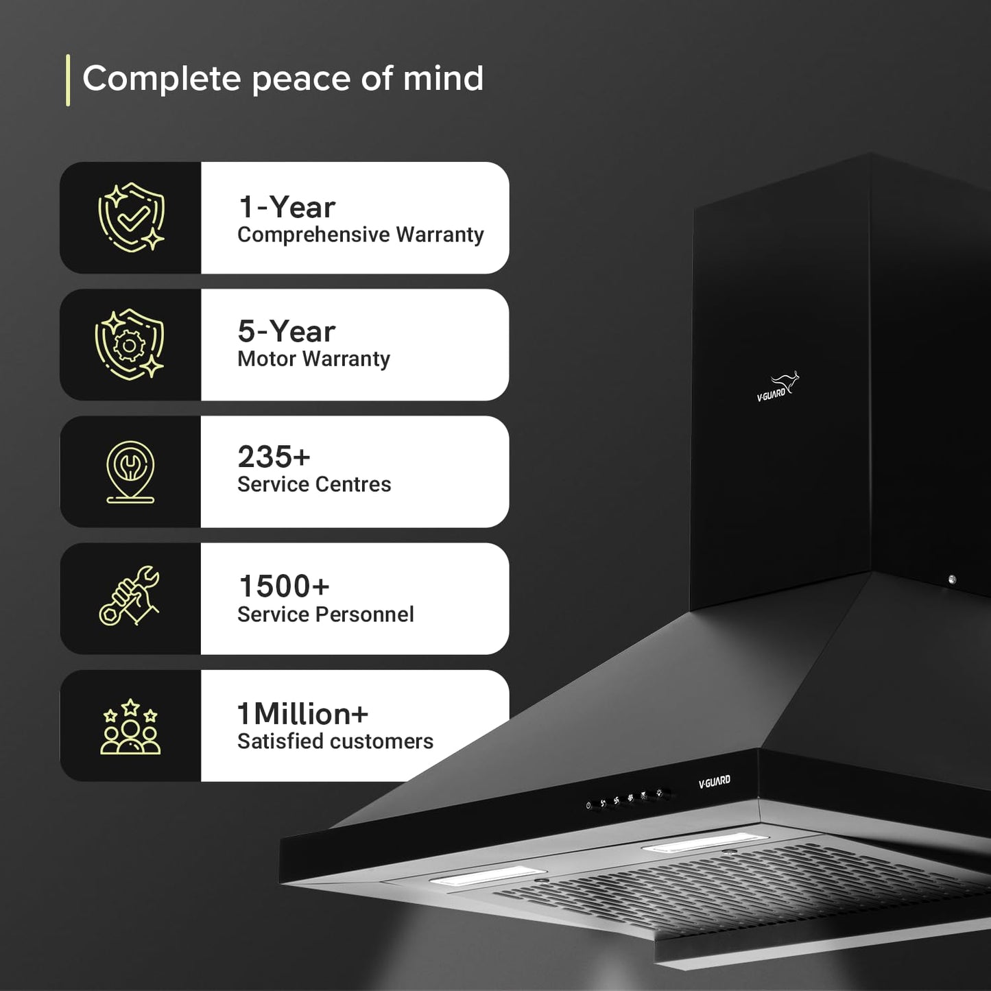 P10 Chimney for Kitchen - High Suction of 1200 m³/h/Filter-Less Chimney/One-Press Heat Auto-Clean/Energy-Efficient LED Lights/Low Noise/Easy-to-Clean Panel
