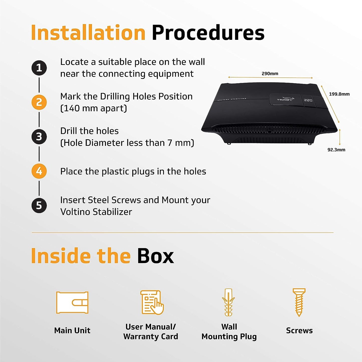 V-Guard Voltino Max Digi TV Stabilizer | Applicable for Smart TVs up to 140 cm (55)+Set Top Box,Home Theatre/Gaming Console | 3 Ampere Capacity | Seven Segment Digital Display | Black