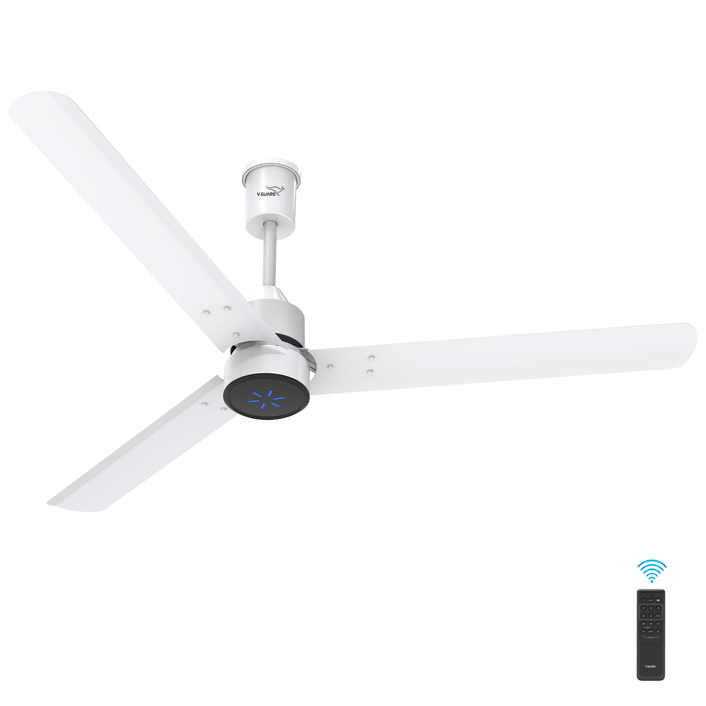 V-Guard Zenair Pro BLDC Ceiling Fan for Home | 1.2 m | BEE 5-Star Energy Saving | High-Speed BLDC Motor (370 RPM) | Remote Control with 6 Speeds, Wind & Reverse Modes |UI LED speed indicator|2-Year Warranty | White
