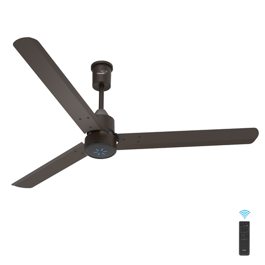 V-Guard Zenair Pro BLDC Ceiling Fan 1200 mm | BEE 5-Star Energy Saving | High-Speed BLDC Motor (370 RPM) | Remote Control with 6 Speeds, Wind & Reverse Modes |UI LED speed indicator | 2-Year Warranty | Matte Brown