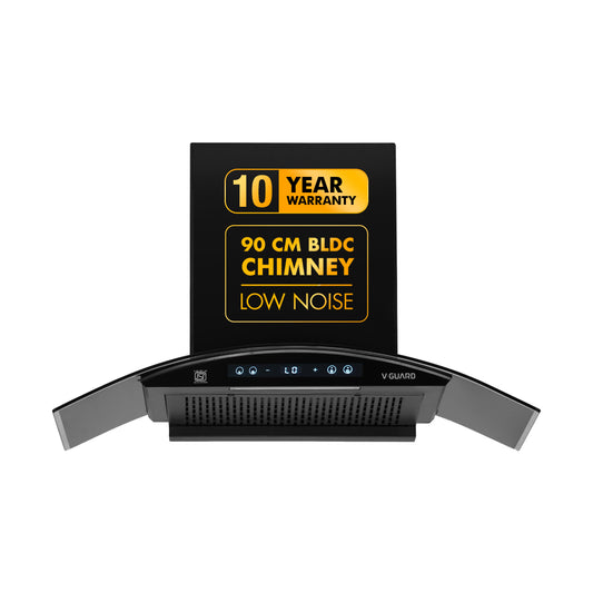 BX 90 | 90 cm BLDC Chimney | 1500 m³/hr suction | Low Noise Operation | Heat Auto Clean | 10 Year Motor Warranty | Touch Panel with Gesture Control