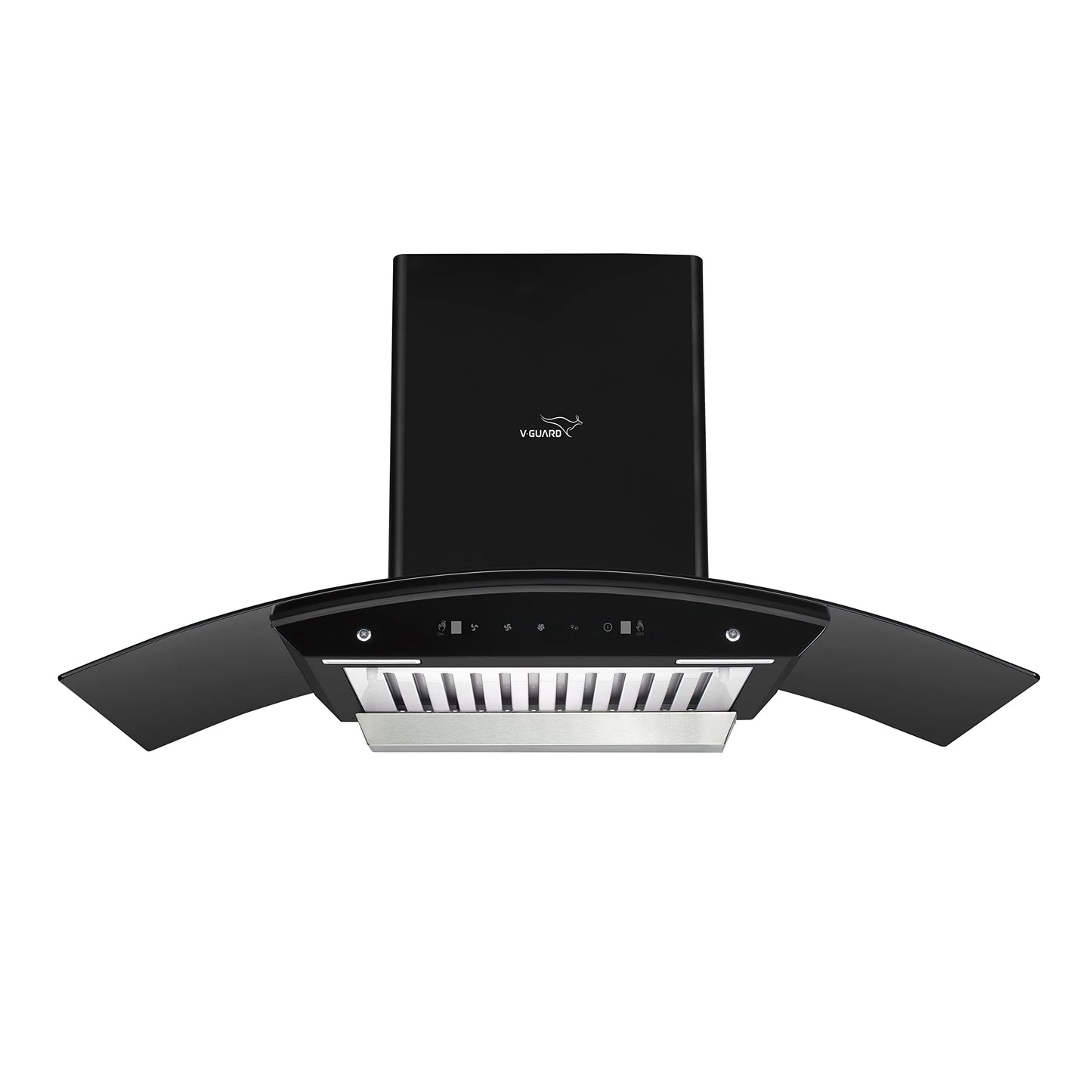 A20 BL140 Kitchen Chimney with 1200m³/hr Suction, Thermal Auto Clean, Curved Glass, Baffle Filter, Motion Sensor Controls, Oil Collector Tray, LED Light (Black)