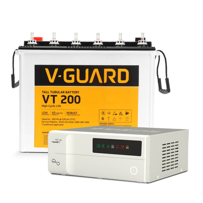 Prime 750 Inverter + VT 200 Battery Combo for Home, Office & Shops
