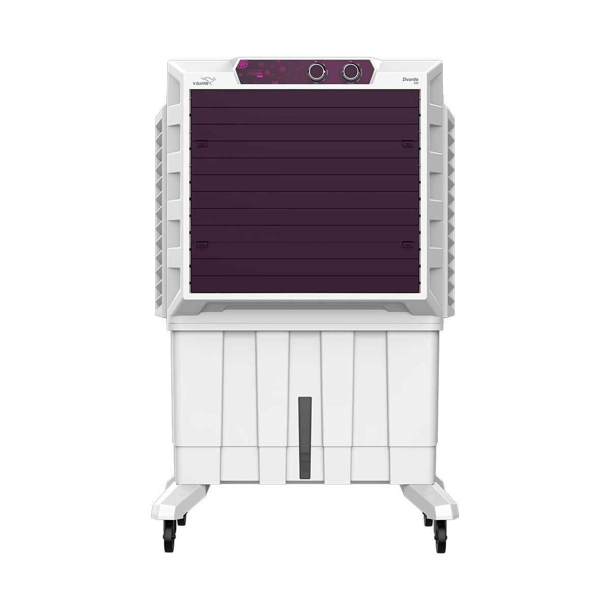 V-Guard Zivardo 100 Desert Air Cooler for Home | 100 Litre | 2 Years Warranty on Motor & Pump | White & Purple Burry