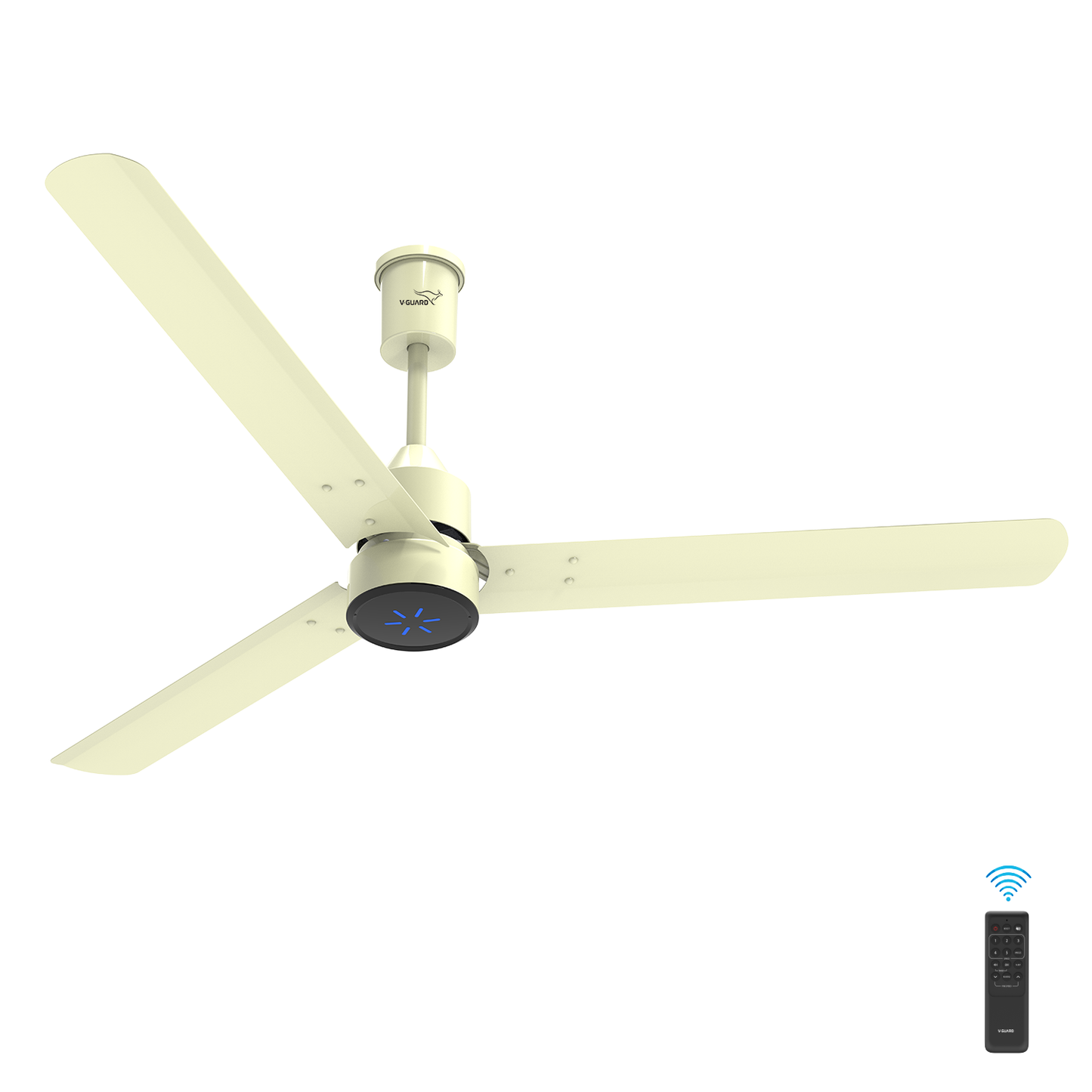 V-Guard Zenair Pro BLDC Ceiling Fan 1200 mm | BEE 5-Star Energy Saving | High-Speed BLDC Motor (370 RPM) | Remote Control with 6 Speeds, Wind & Reverse Modes | Low Noise |UI LED speed indicator|2-Year Warranty | Ivory