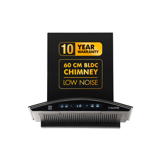 BX 60 | 60 cm BLDC Chimney | 1500 m³/hr suction | Low Noise Operation | Heat Auto Clean | 10 Year Motor Warranty | Touch Panel with Gesture Control