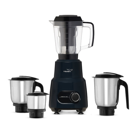 V-Guard Precia NX 750 W Juicer Mixer Grinder | 3-Year Motor Coverage | 4 Versatile Jars | Juicer, Large, Medium & Small | Compact ABS Body | SS Rust-Resistant Blades