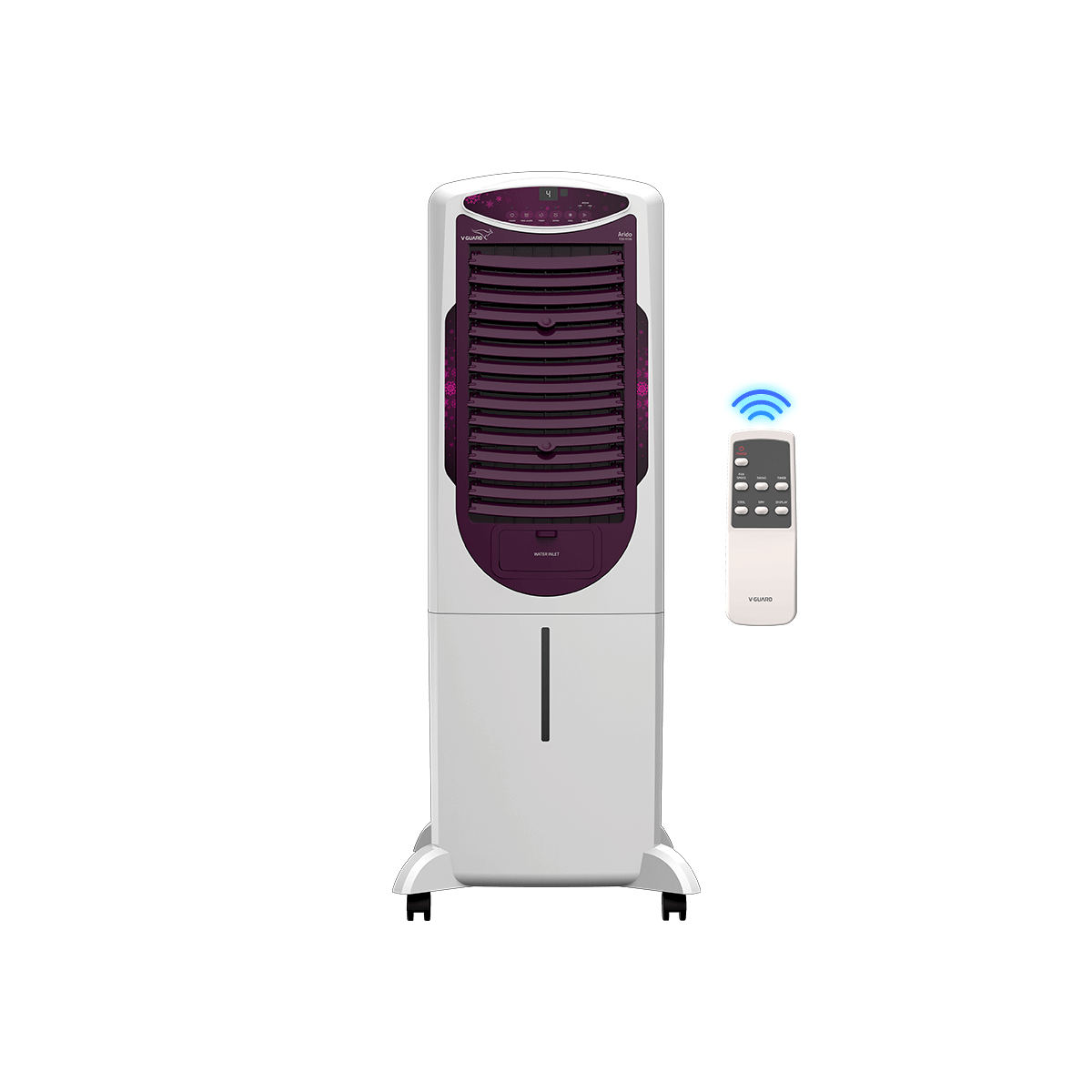 Arido T35 H DG Air Cooler for Home | Remote Comfort | 35 Litre | 2 Year warranty on main Motor & Pump | White & Purple Burry