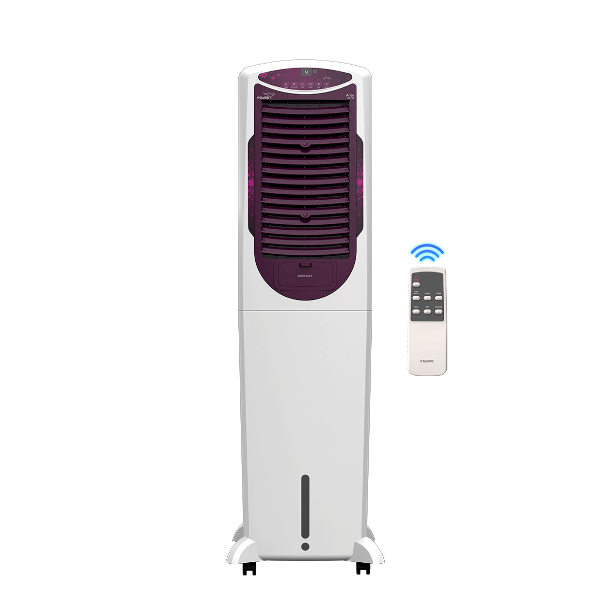Arido T50 H DG Air Cooler for Home | Remote Comfort |50 Litre | 2 Year Warranty on Motor & Pump | White & Purple Burry