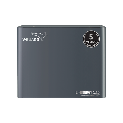 V-Guard Li-Energy 1.10 12.8V /100 Ah Lithium-Ion Battery for home, shops and offices| 1.28kWh Energy | Inbuilt BMS for Overall Protection | 5-Year Warranty