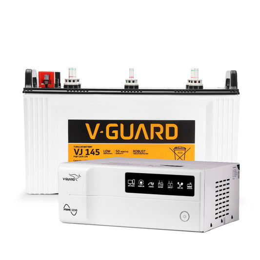 Prime 1150 Inverter and VJ 145 Battery Combo for Home, Office & Shops