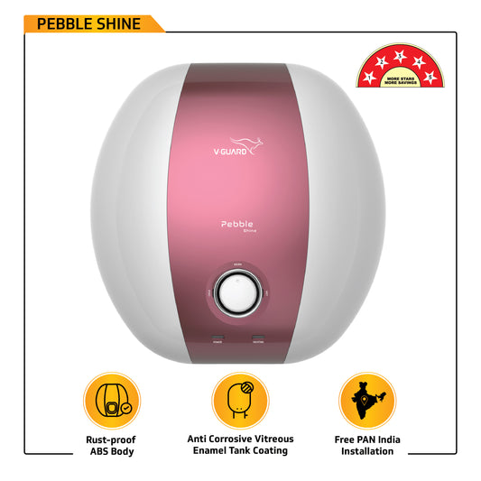 Pebble Shine 25 L Water Heater with Rust Proof ABS Body