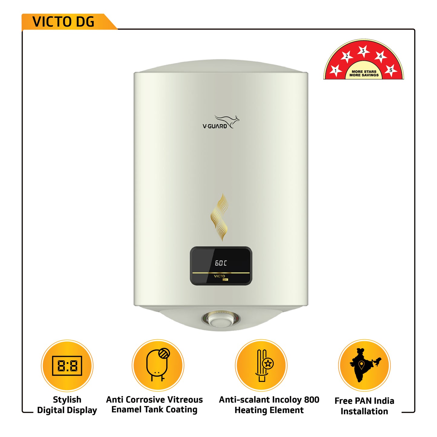 Victo DG 25 L Water Heater with Digital Display