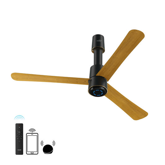 V-Guard INSIGHT-X Premium BLDC Ceiling Fan For Home | 6 Speed Settings | 5-Star Energy Saving | Convenient Remote Control | High-Speed 100% Copper Motor | 1.2M (Choco Gold Wood)