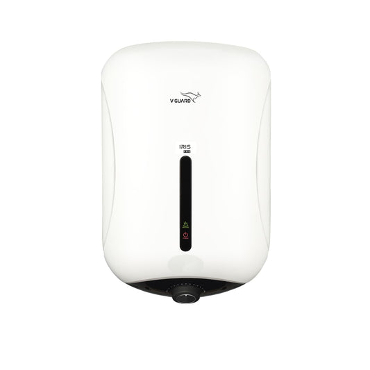 V-Guard Iris Pro Geyser 10 Litre Water Heater for Home with Rust-Proof ABS Body | BEE 5 Star Rating | Vitreous Enamel Tank Coating | Superior Incoloy 800 Heating Element | White-Black