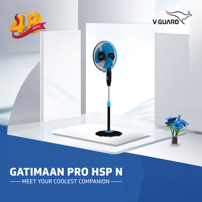 Gatimaan Pro HSP N High Speed Pedestal Fan, Blue Black