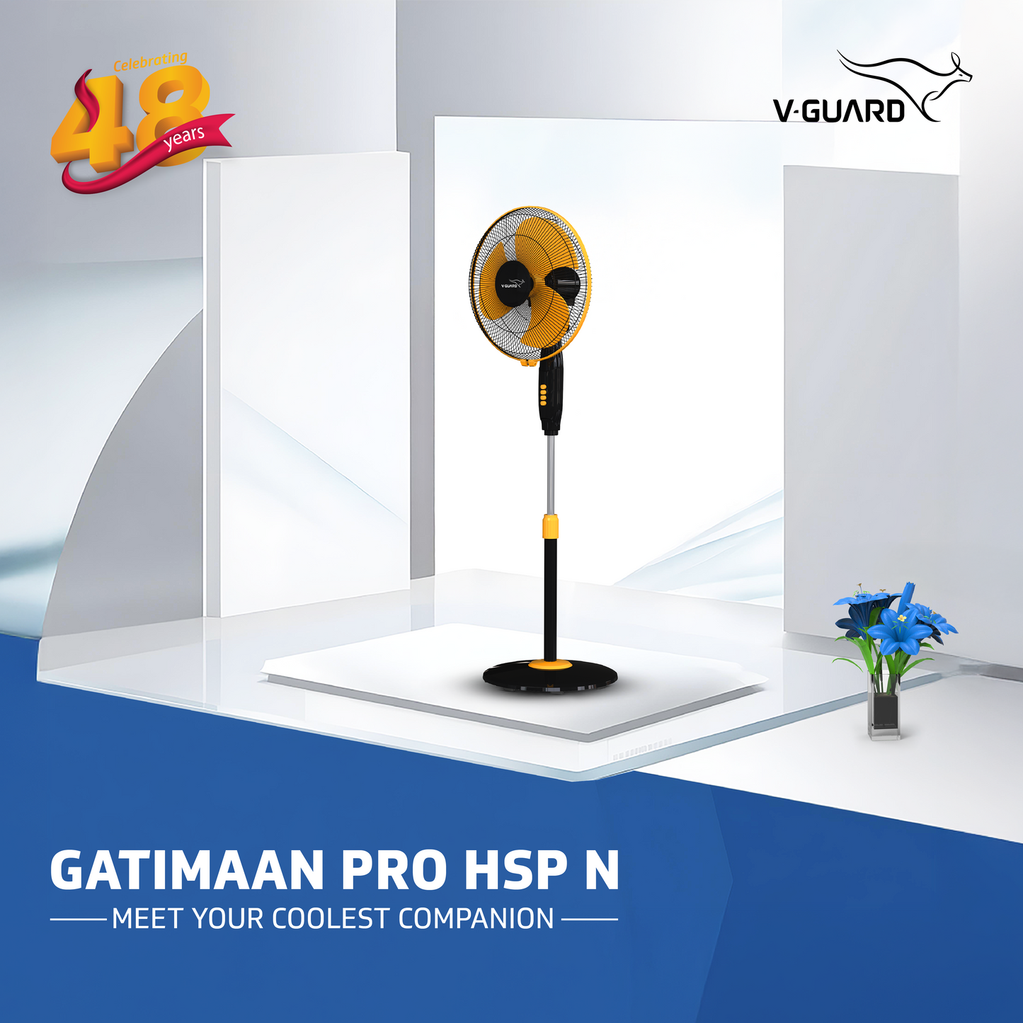 Gatimaan Pro HSP N High Speed Pedestal Fan, Orange Black
