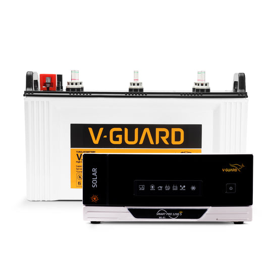 Smart Pro 1200 S Solar Inverter + VJ 145 Battery Combo for Home, Office & Shops