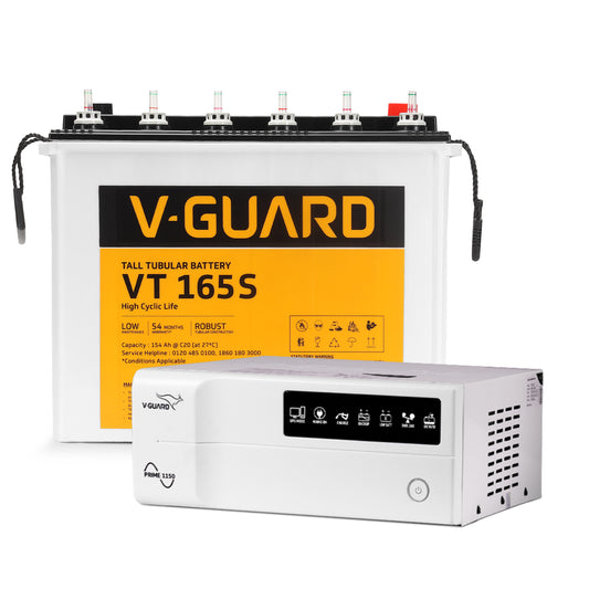 Prime 1150 Inverter + VT 165S Battery combo for Home, Office & Shops