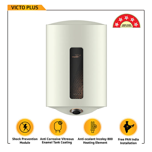 Victo Plus 15 L Water Heater with Safe Shock Module