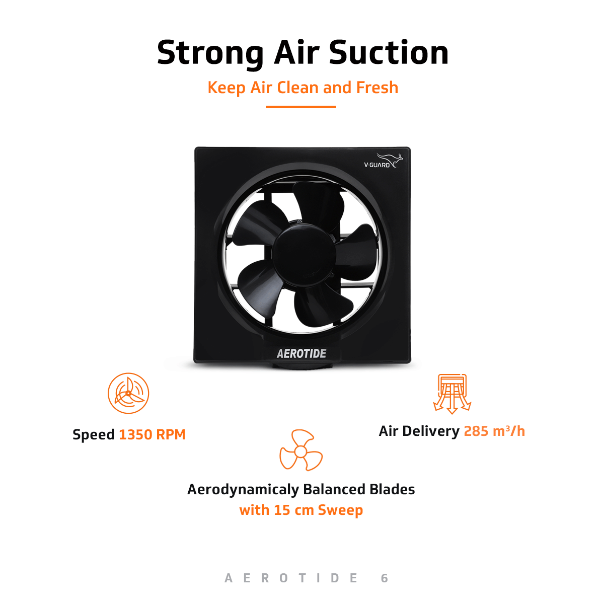 Aerotide 6 Black Exhaust Fan