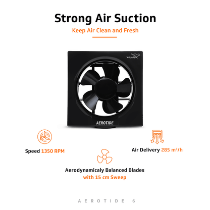 Aerotide 6 Black Exhaust Fan