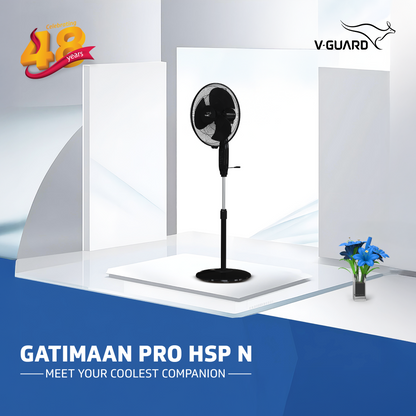 Gatimaan Pro HSP N High Speed Pedestal Fan, Black