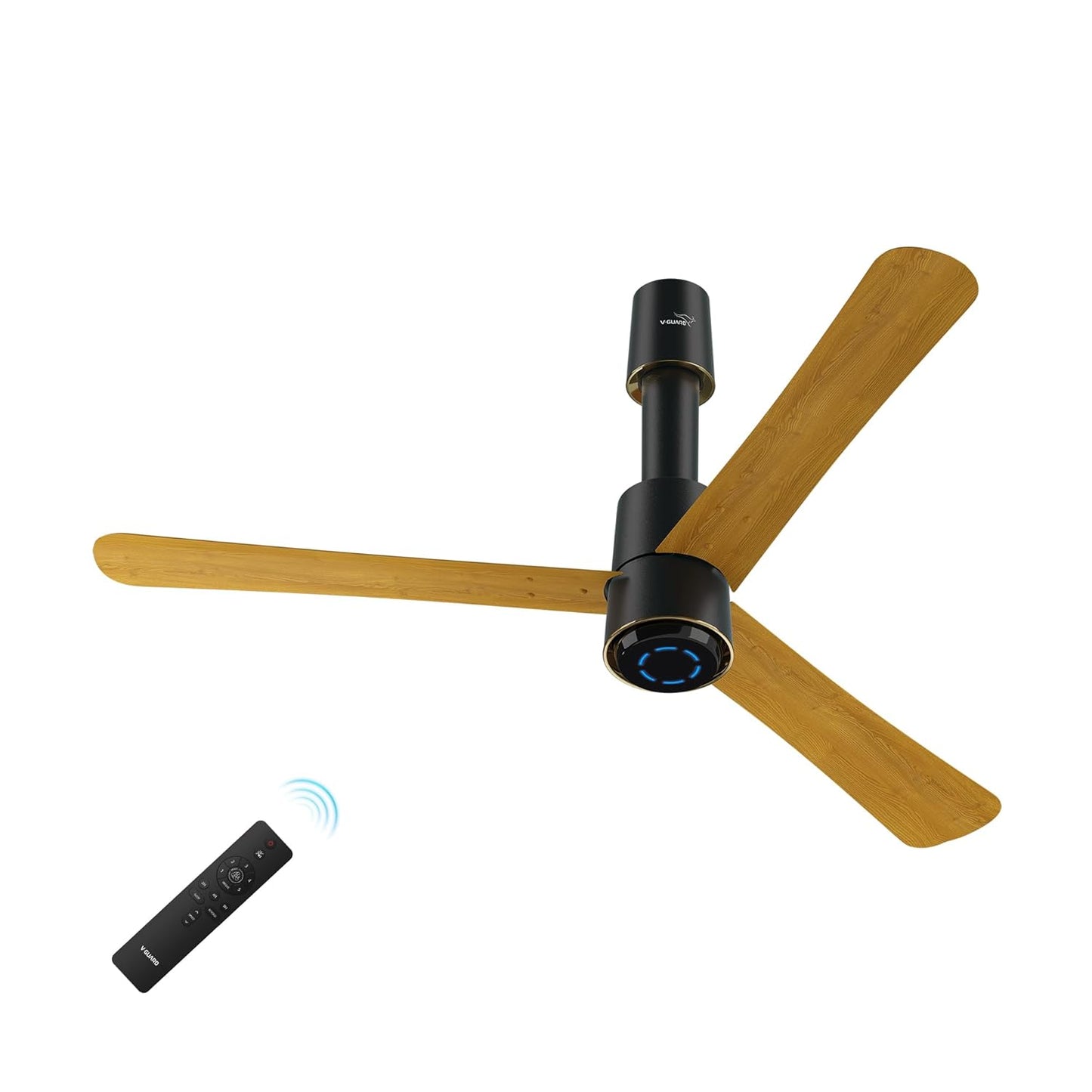 V-Guard INSIGHT-X Premium BLDC Ceiling Fan For Home | 6 Speed Settings | 5-Star Energy Saving | Convenient Remote Control | High-Speed 100% Copper Motor | 1.2M (Choco Gold Wood)
