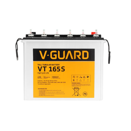 VT 165S Inverter Battery |Tubular Technology| High Backup Performance | 154Ah@C20 Capacity | 2.5 + 2 Year Warranty