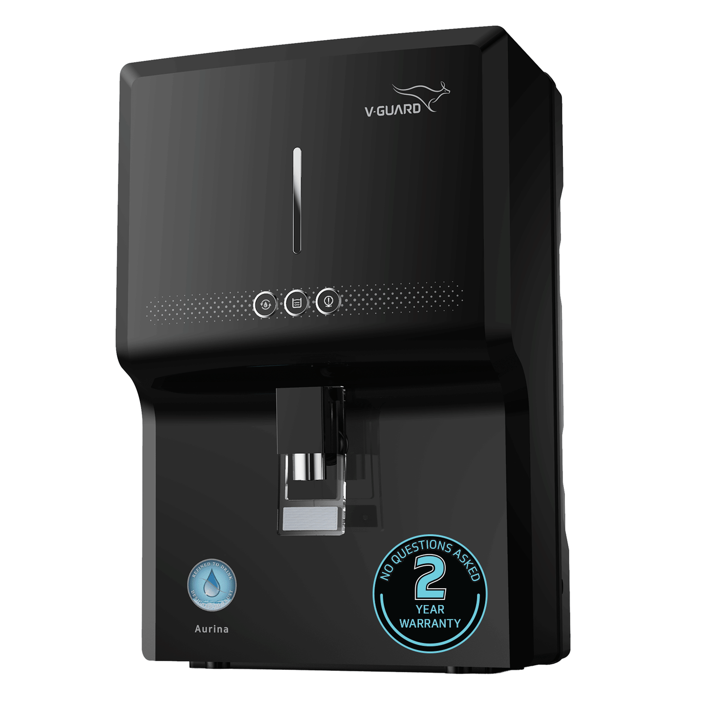 V-Guard Aurina 2X RO UF Water Purifier | DuoGuard Filter Technology | Zero Service Cost for 2 Years + Proactive Service Support | Saves 60+ Glasses of 100% RO Purified Water Daily | 7 Stages | 7 L