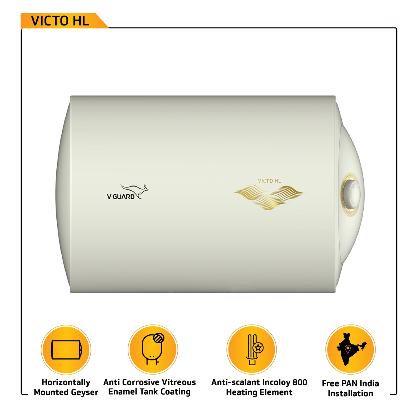 Victo HL 15 L Horizontal Water Heater