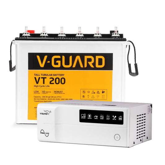 Prime 1150 Inverter + VT 200 Battery Combo for Home, Office & Shops