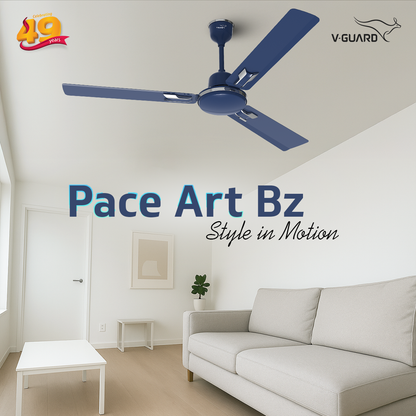 V-Guard Pace Art Bz Ceiling Fan for Home with Decorative Trims 1.2 M, Royal Blue