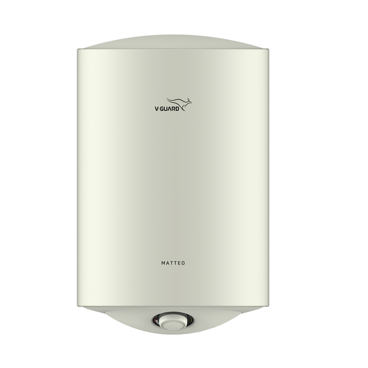 V-Guard Matteo Geyser 15 Liter Water Heater For Home| High Energy Efficiency | Vitreous Enamel Tank Coating | Advanced Multi-Layered Safety | Suitable For Hard Water&High-Rise Buildings | White