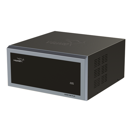 Duralis 500 mainline stabilizer for home digital display 15A capacity with thermal overload protection voltage range 90 to 300V