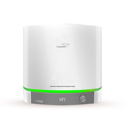V-Guard Luxecube Avo DG Geyser 15 Ltr | Digital Display | Up to 38% More Hot Water: Advanced Thermocline Technology | 5 Star Rating | 7 Year Tank Warranty from V-Guard | Luxe Glow Illumination | White