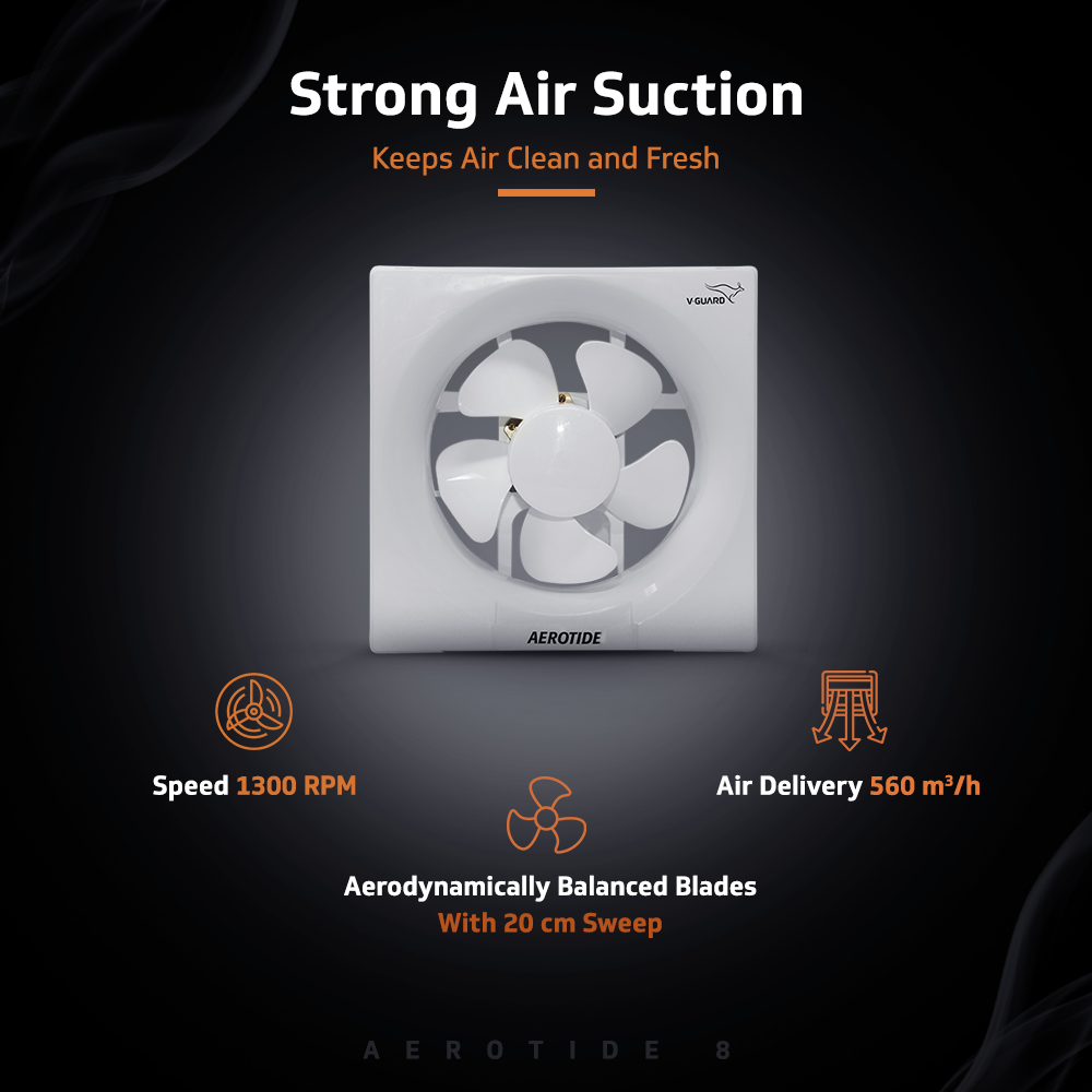 Aerotide 8 White Exhaust Fan