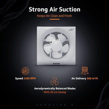 Aerotide 8 White Exhaust Fan